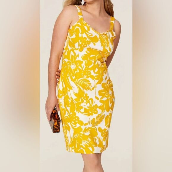 Trina Turk Zile Floral Ruffle Sheath Dress - Picture 1 of 9